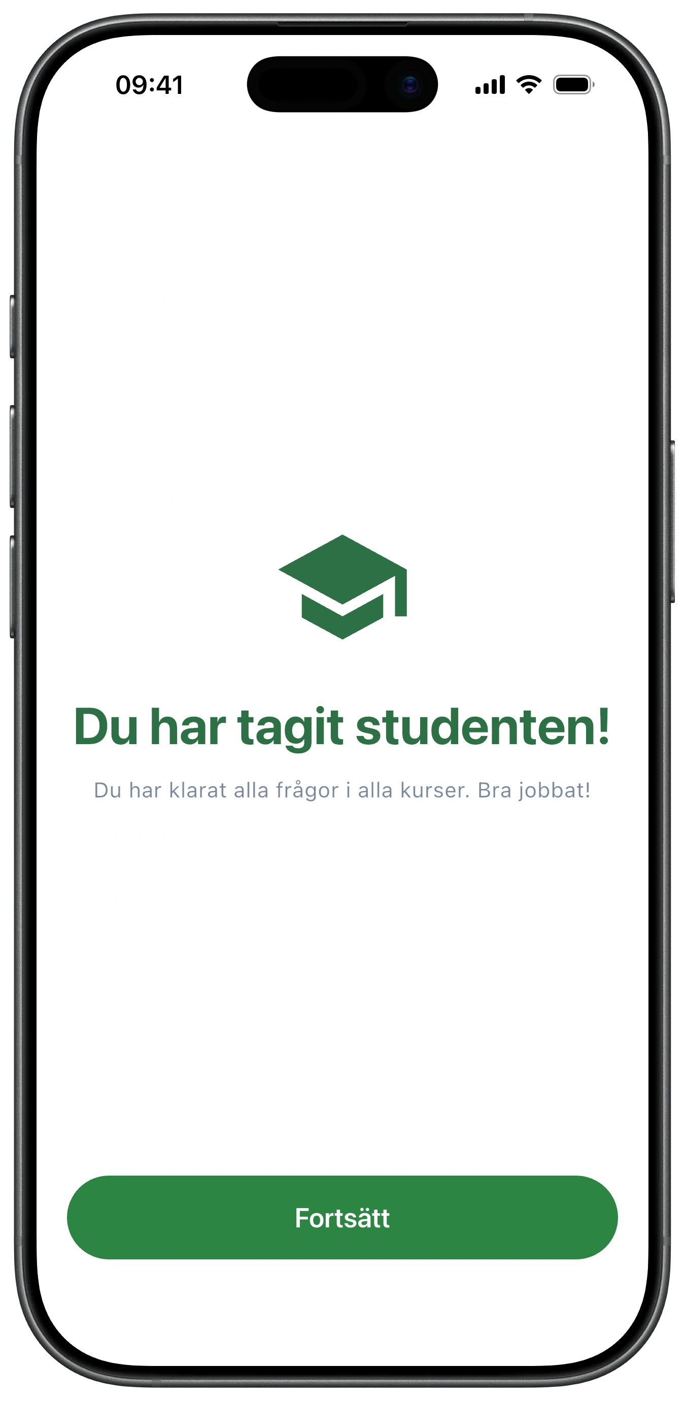 Firande skärm: Du har tagit studenten – du har klarat alla frågor i alla kurser